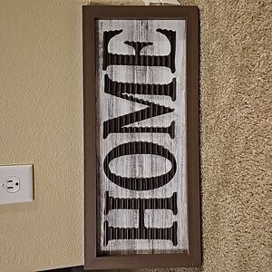 Rustic Farmhouse "Home" Wall Decor Sign